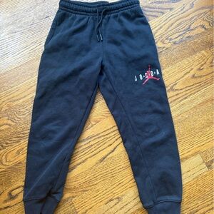 Jordan Kids Black Sweatpants with Red Logo